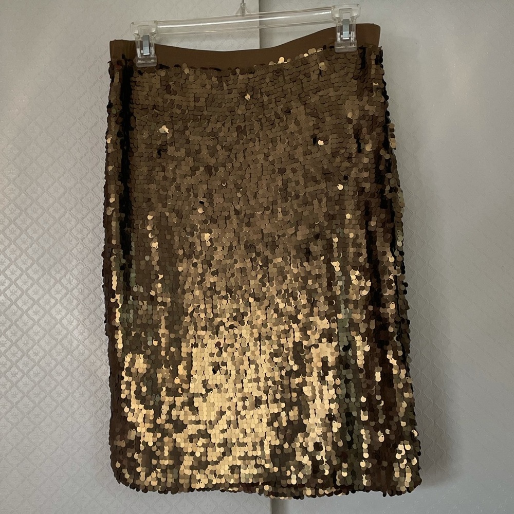 Bronze Sequins pencil Skirt